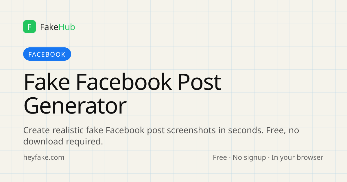 Fake Facebook Post Generator - Create Realistic Facebook Screenshots ...