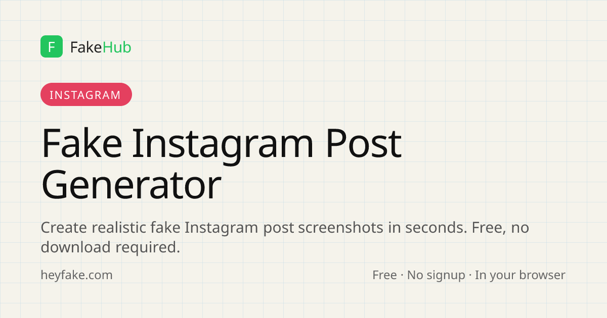 Fake Instagram Post Generator - Create Realistic Instagram Screenshots ...